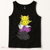 Nonbinary Flag Non Binary Pride LGBTQ Axolotl  Tank Top thumb 2