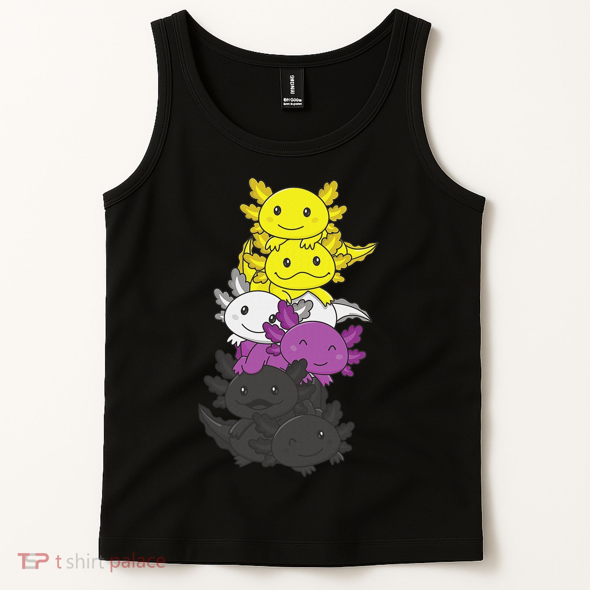 Nonbinary Flag Non Binary Pride LGBTQ Axolotl  Tank Top