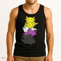 Nonbinary Flag Non Binary Pride LGBTQ Axolotl  Tank Top thumb 3