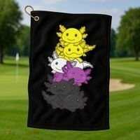 Nonbinary Flag Non Binary Pride LGBTQ Axolotl  Golf Towel thumb 1