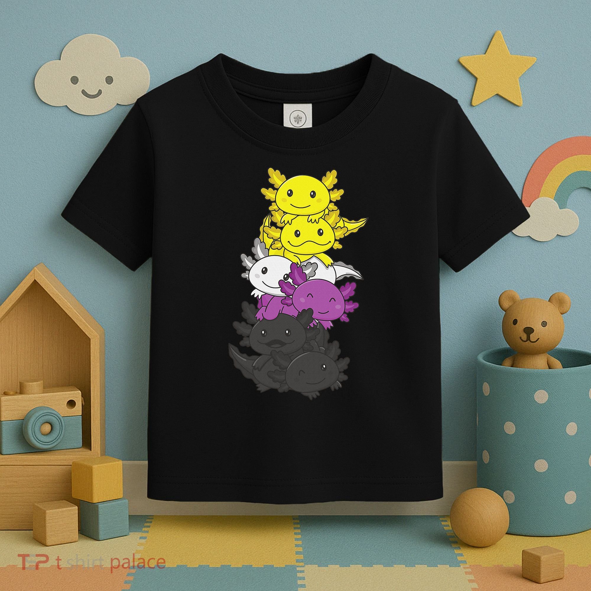 Nonbinary Flag Non Binary Pride LGBTQ Axolotl  Toddler T-Shirt