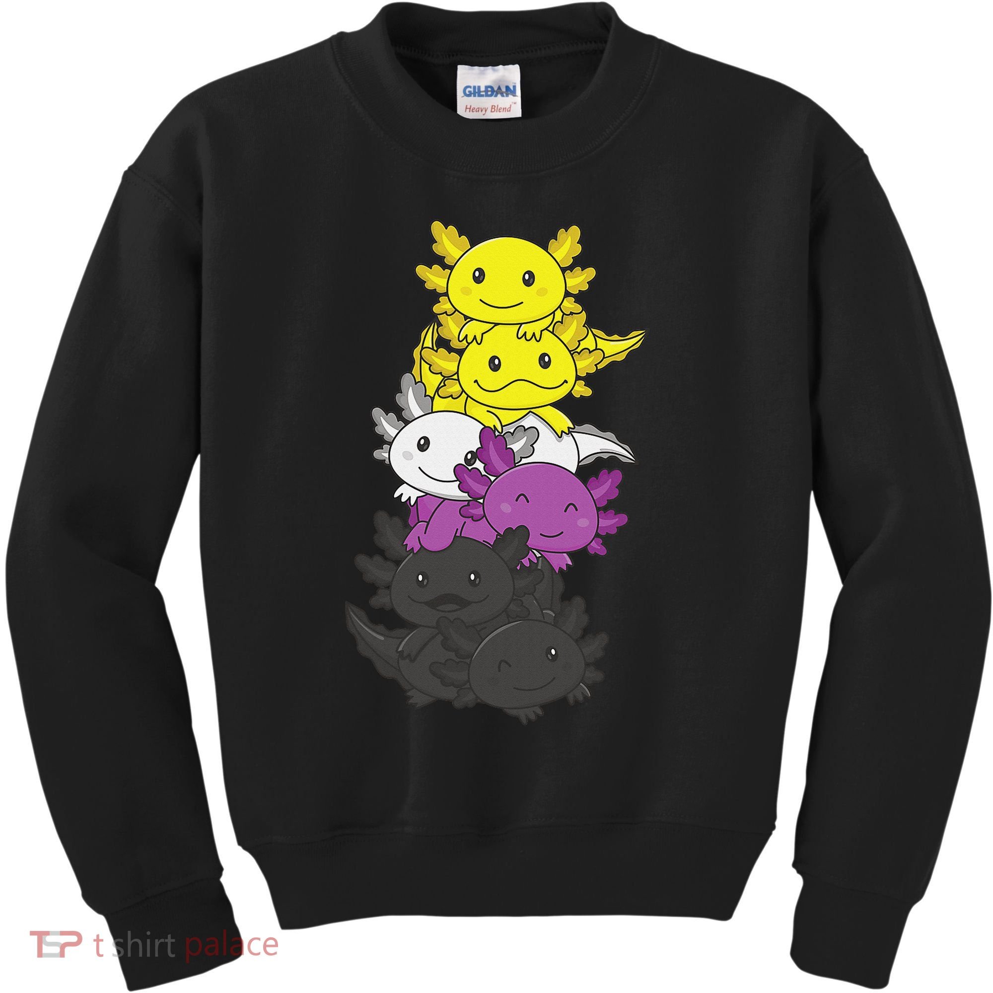 Nonbinary Flag Non Binary Pride LGBTQ Axolotl  Kids Sweatshirt