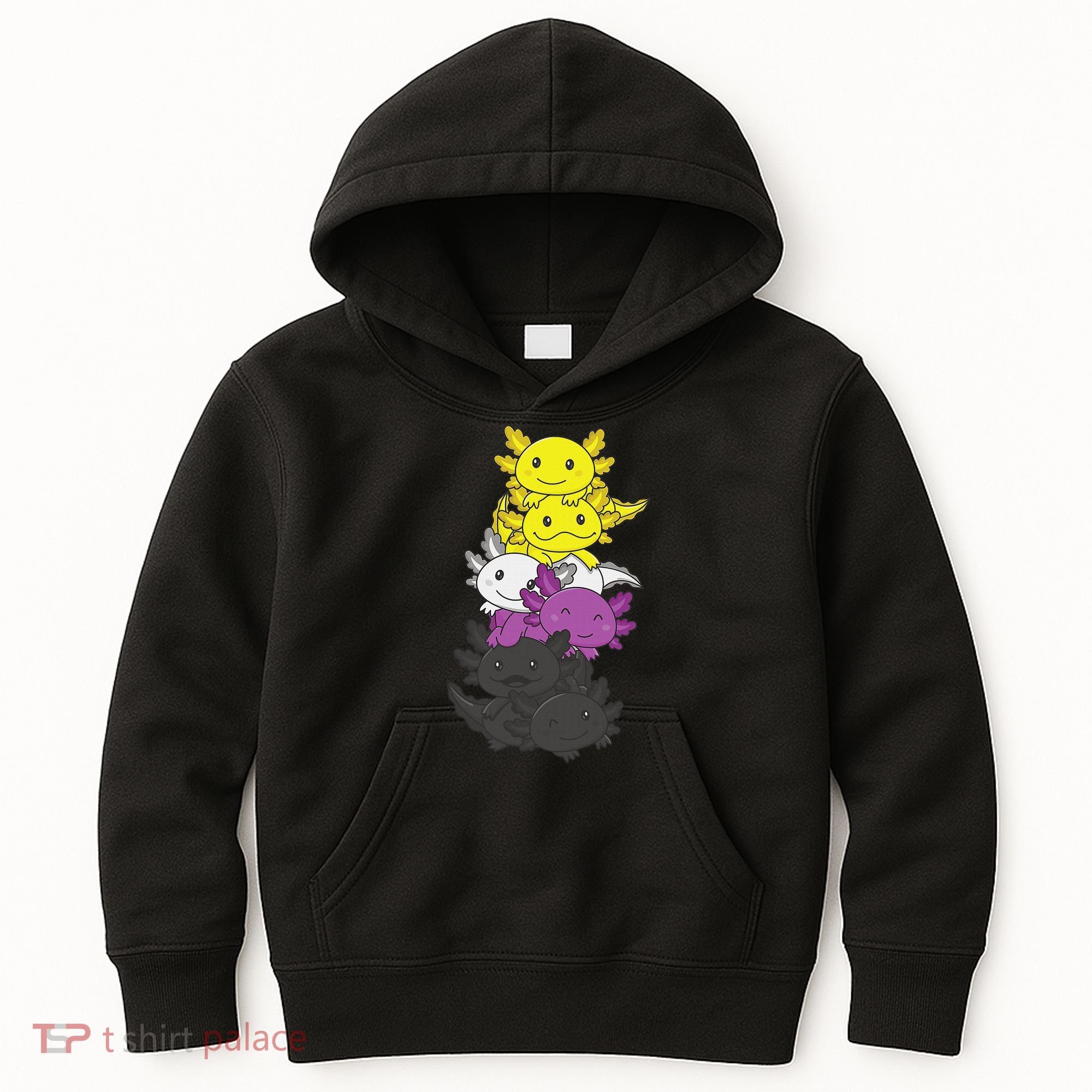 Nonbinary Flag Non Binary Pride LGBTQ Axolotl  Kids Hoodie