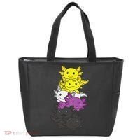 Nonbinary Flag Non Binary Pride LGBTQ Axolotl  Tote Bag thumb 0