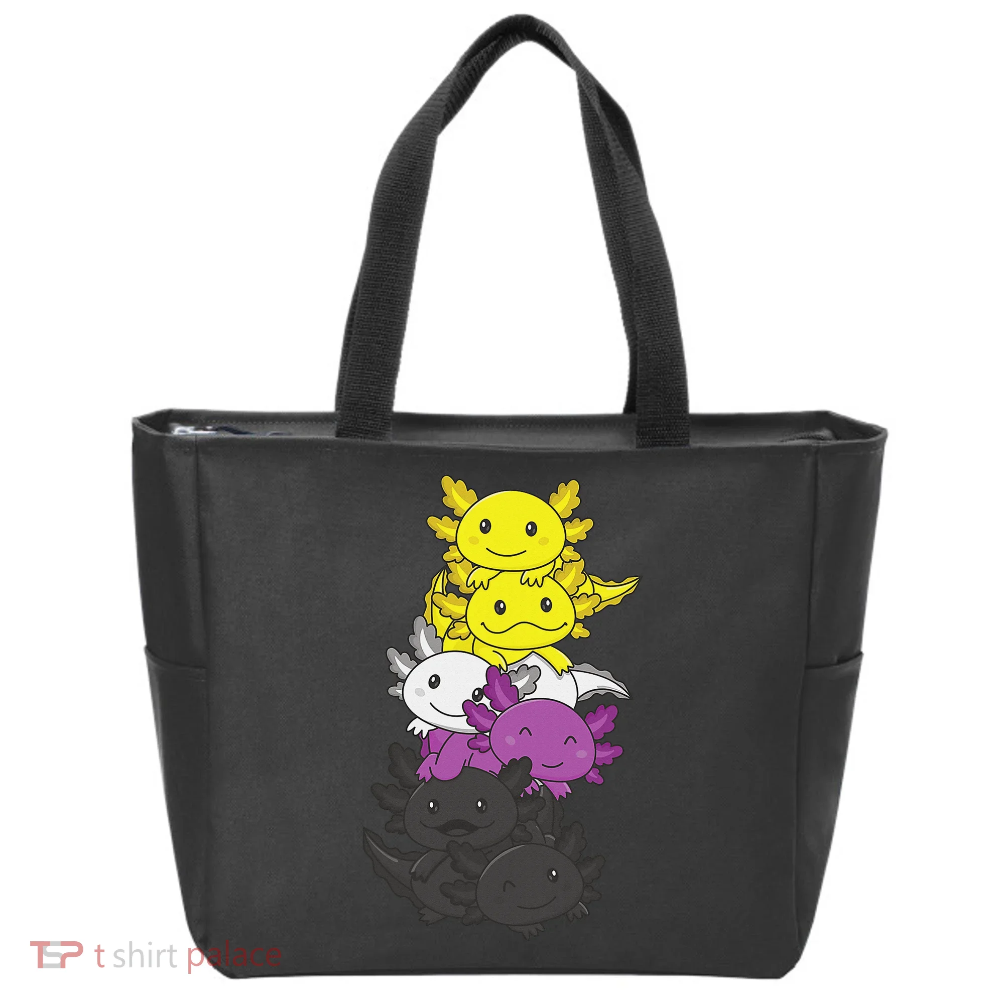 Nonbinary Flag Non Binary Pride LGBTQ Axolotl  Tote Bag