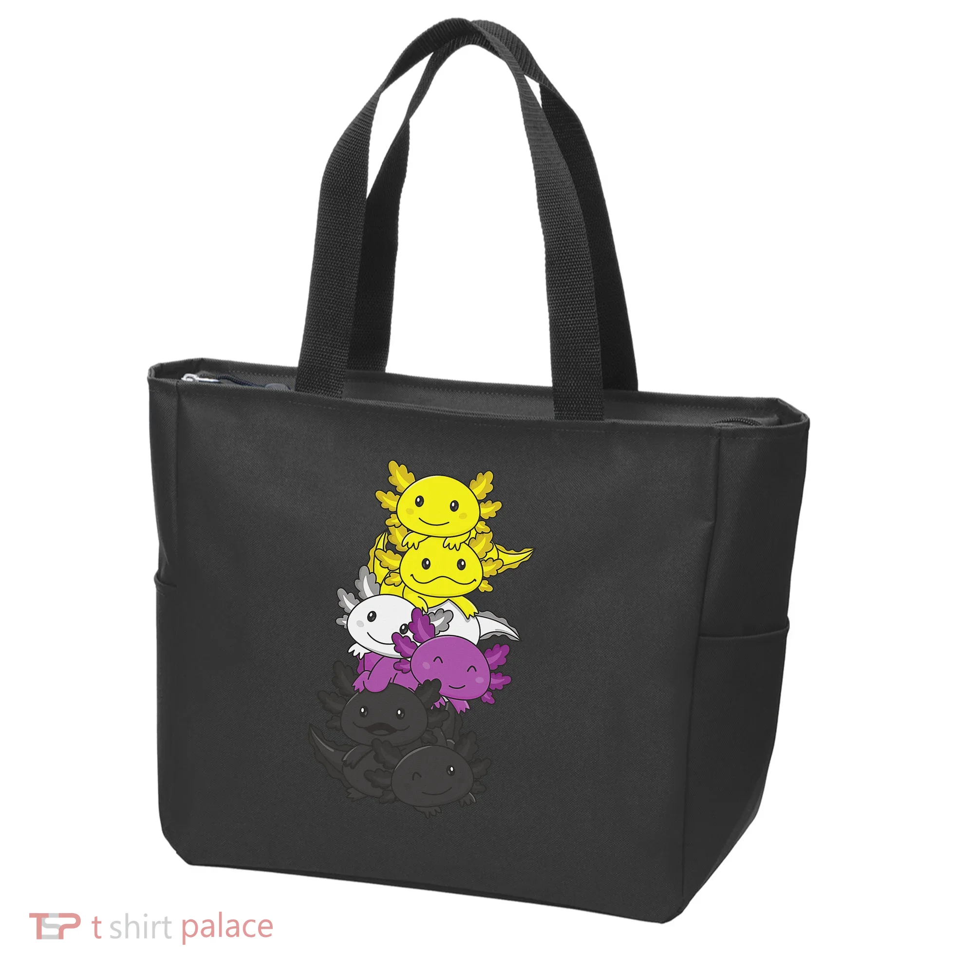 Nonbinary Flag Non Binary Pride LGBTQ Axolotl  Tote Bag