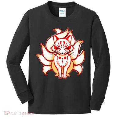 Ninetailed Fox Kids Long Sleeve Shirt