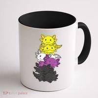 Nonbinary Flag Non Binary Pride LGBTQ Axolotl Coffee Mug thumb 1