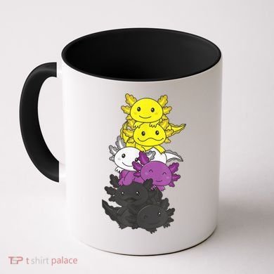 Nonbinary Flag Non Binary Pride LGBTQ Axolotl Coffee Mug