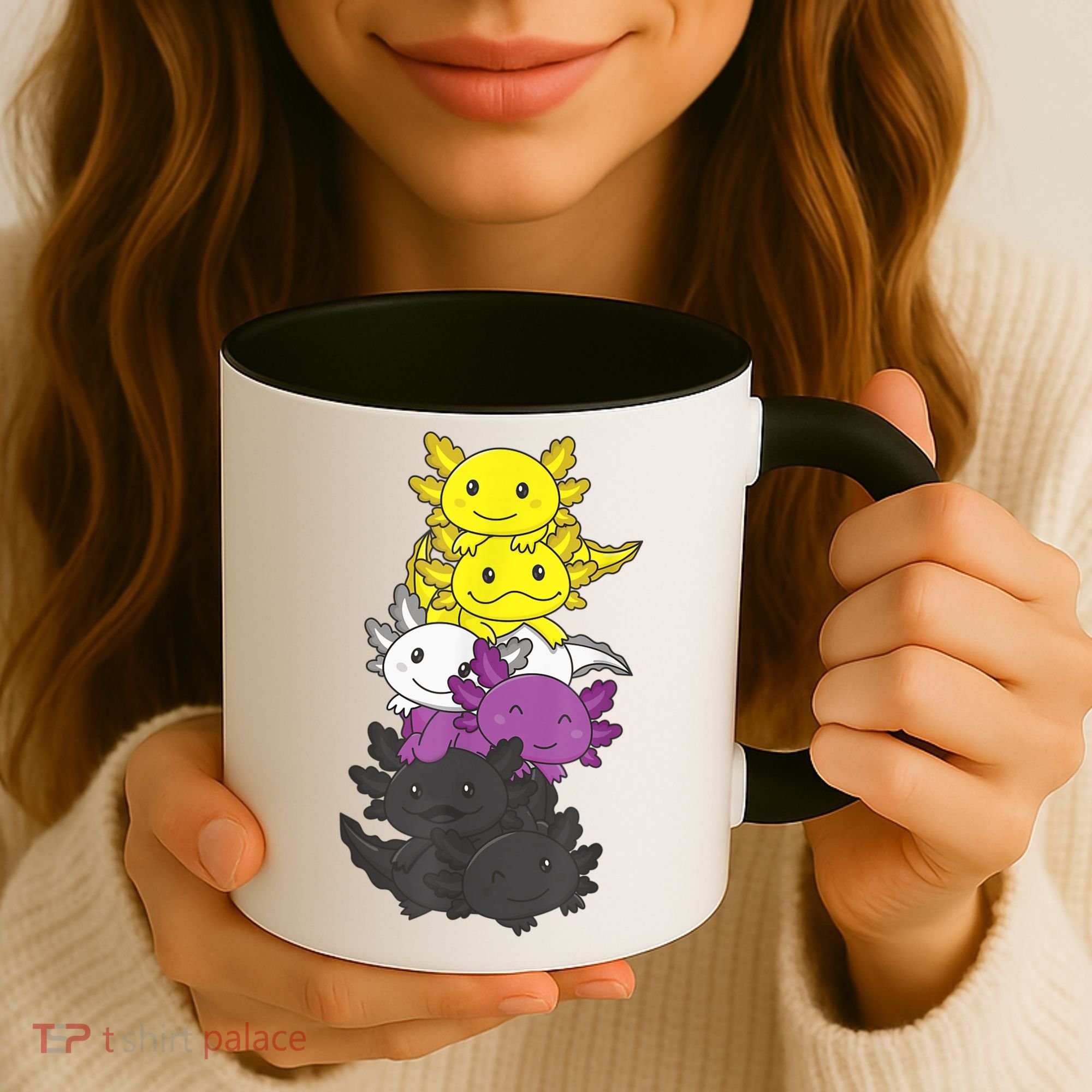 Nonbinary Flag Non Binary Pride LGBTQ Axolotl Coffee Mug
