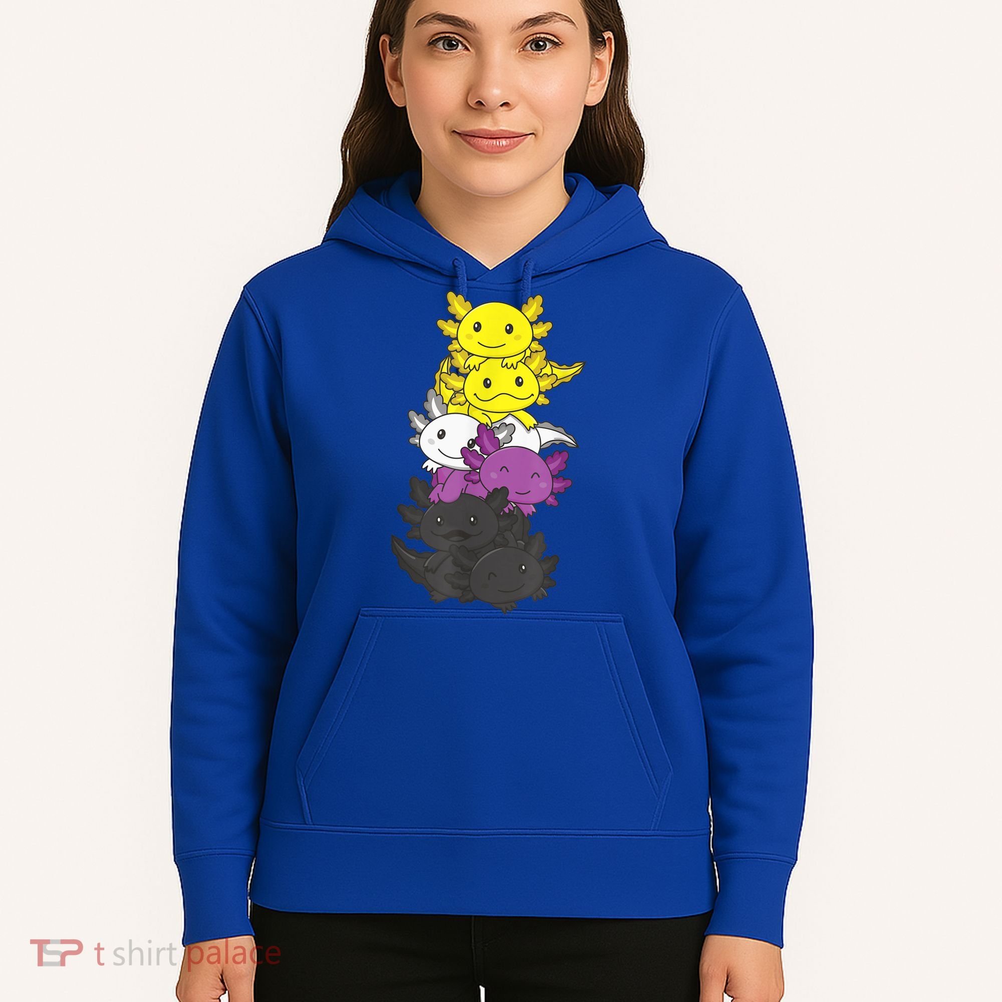 Nonbinary Flag Non Binary Pride LGBTQ Axolotl Hoodie