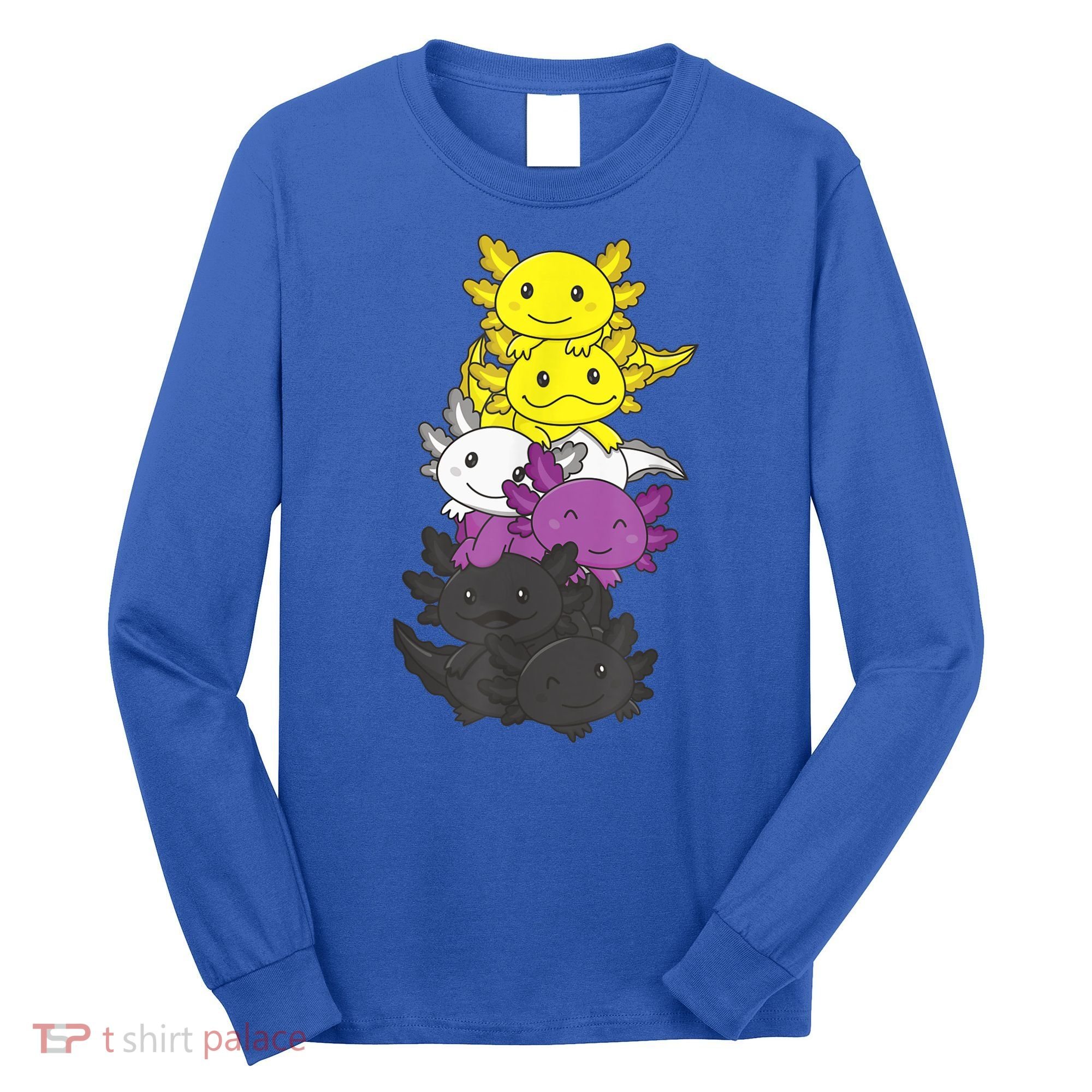 Nonbinary Flag Non Binary Pride LGBTQ Axolotl Long Sleeve Shirt