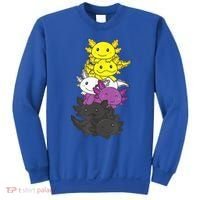 Nonbinary Flag Non Binary Pride LGBTQ Axolotl Sweatshirt thumb 0