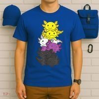 Nonbinary Flag Non Binary Pride LGBTQ Axolotl T-Shirt thumb 6