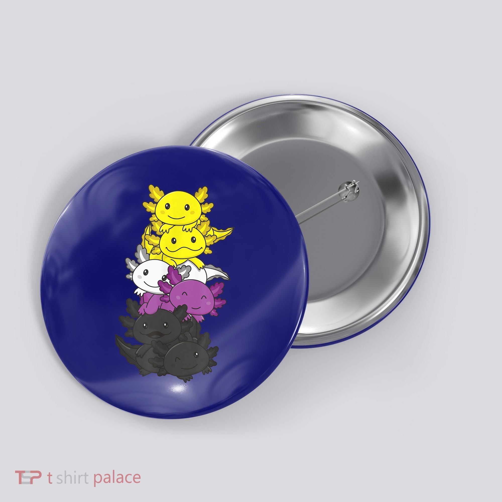 Nonbinary Flag Non Binary Pride LGBTQ Axolotl Button