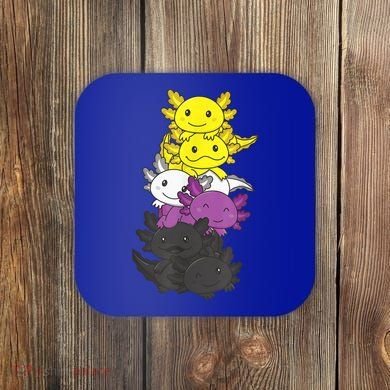 Nonbinary Flag Non Binary Pride LGBTQ Axolotl Coaster