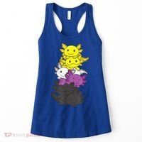 Nonbinary Flag Non Binary Pride LGBTQ Axolotl Women's Tank Top thumb 0