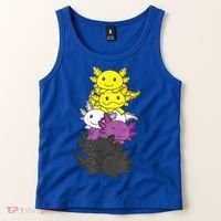 Nonbinary Flag Non Binary Pride LGBTQ Axolotl Tank Top thumb 2