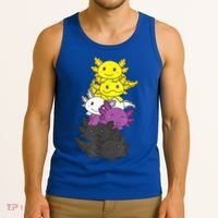 Nonbinary Flag Non Binary Pride LGBTQ Axolotl Tank Top thumb 3