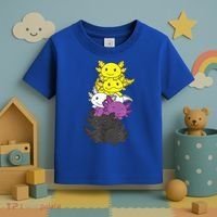 Nonbinary Flag Non Binary Pride LGBTQ Axolotl Toddler T-Shirt thumb 3