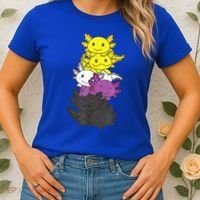 Nonbinary Flag Non Binary Pride LGBTQ Axolotl Women's T-Shirt thumb 2