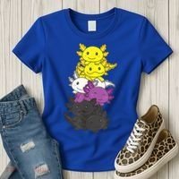 Nonbinary Flag Non Binary Pride LGBTQ Axolotl Women's T-Shirt thumb 3