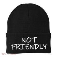 Not Friendly Novelty Text Warning To Others (C) Beanie thumb 0
