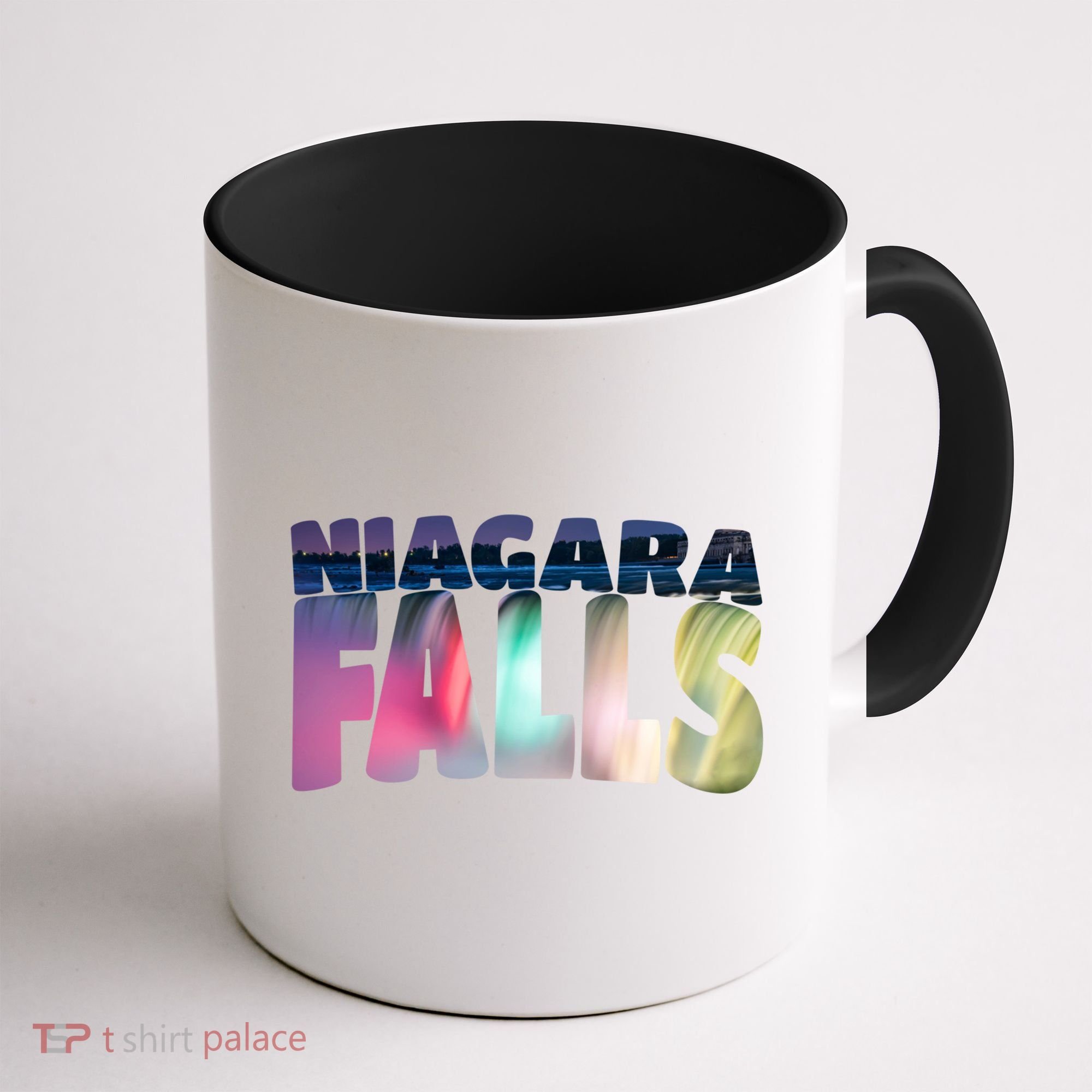 Niagara Falls Night Gift Canada Usa Typography Souvenir Coffee Mug