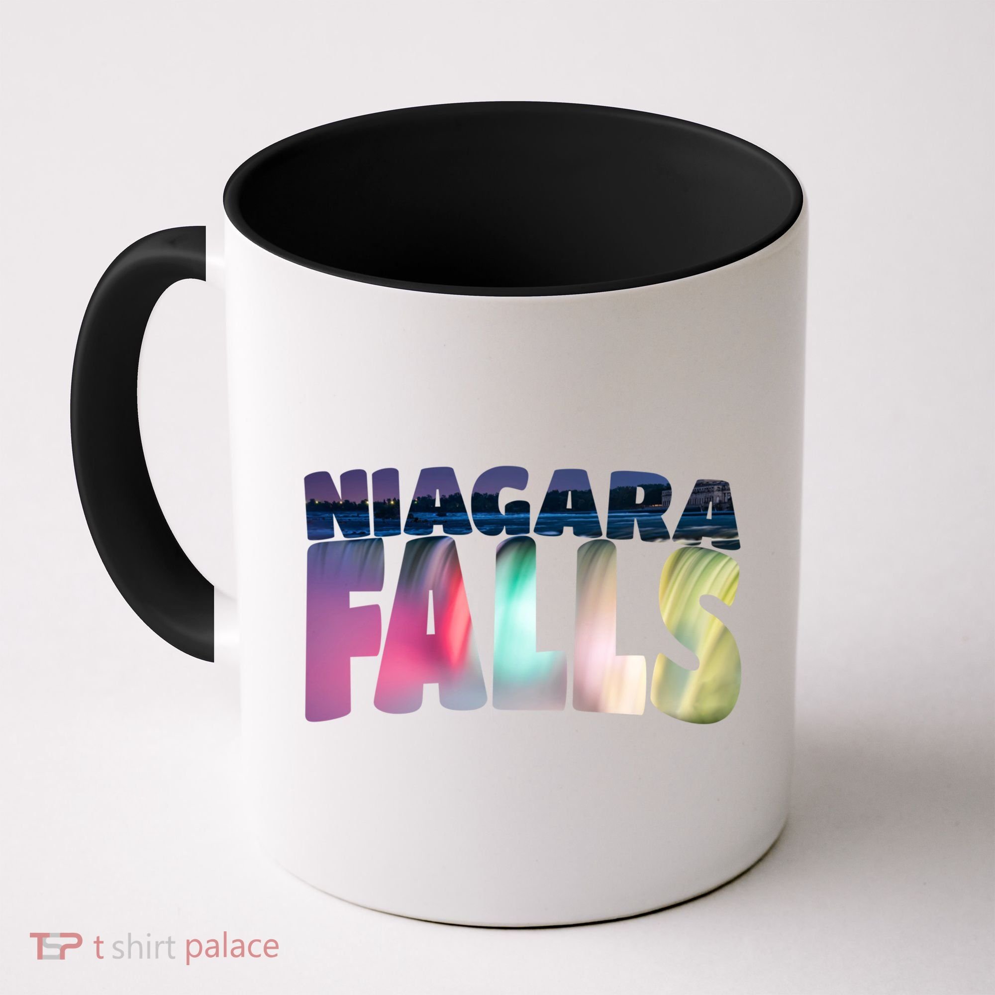 Niagara Falls Night Gift Canada Usa Typography Souvenir Coffee Mug