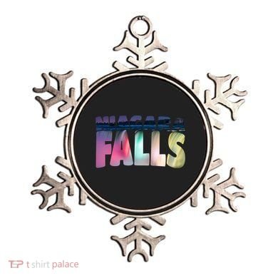 Niagara Falls Night Gift Canada Usa Typography Souvenir Ornament