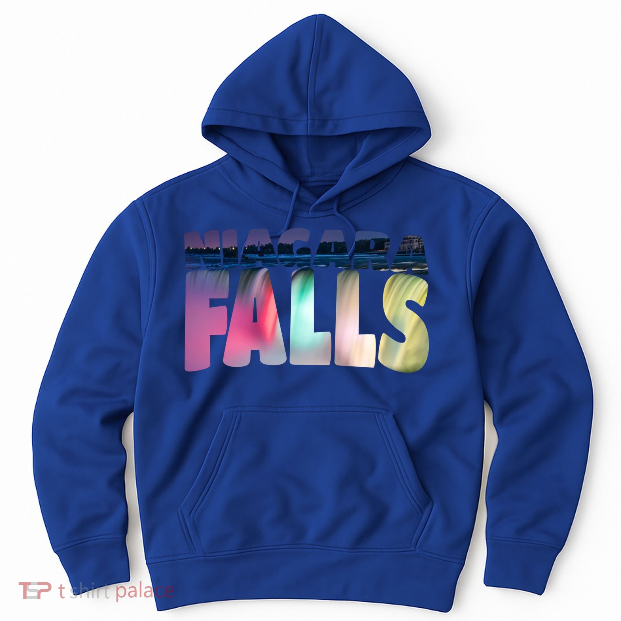 Niagara Falls Night Gift Canada Usa Typography Souvenir Hoodie