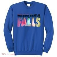 Niagara Falls Night Gift Canada Usa Typography Souvenir Sweatshirt thumb 0