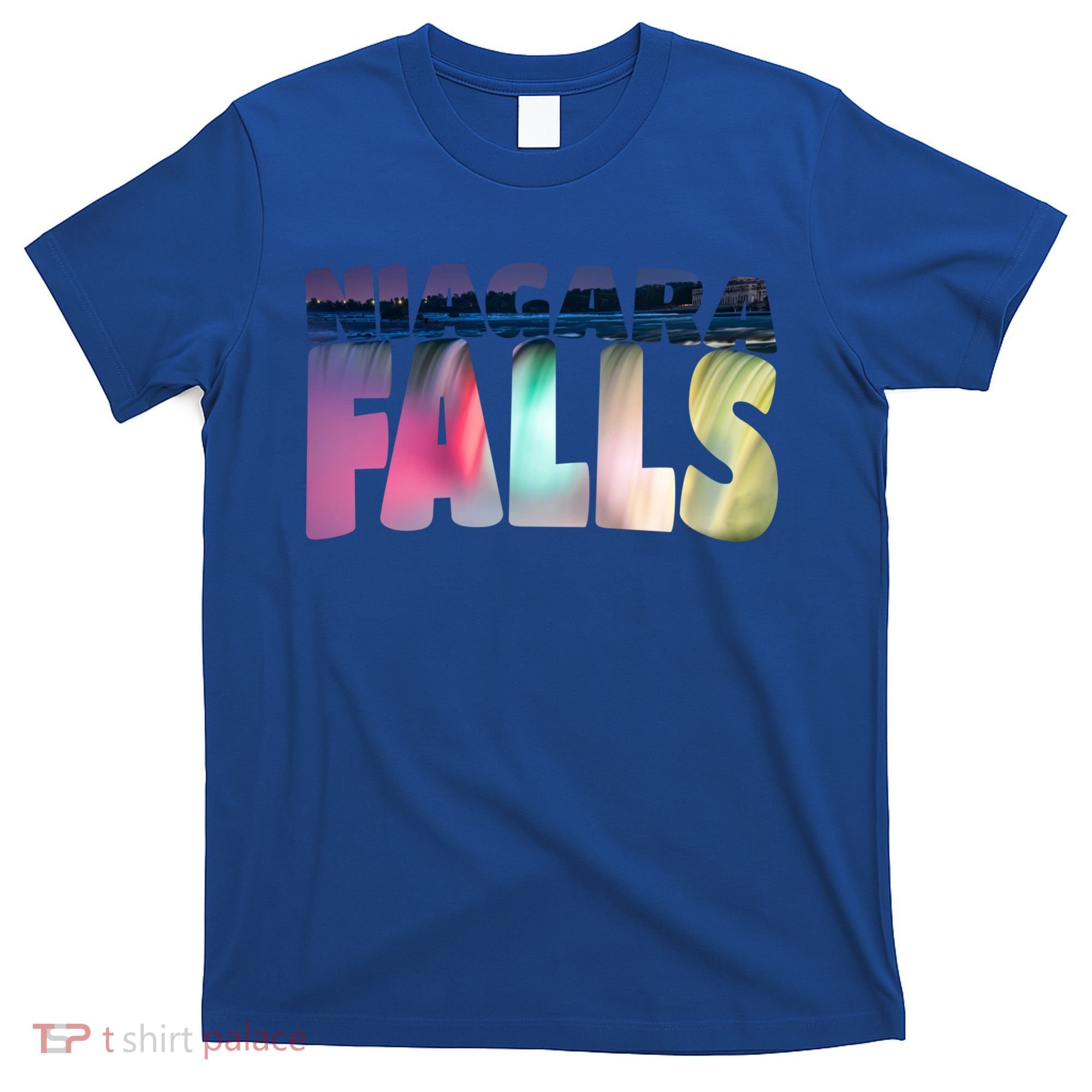 Niagara Falls Night Gift Canada Usa Typography Souvenir T-Shirt