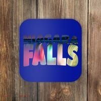 Niagara Falls Night Gift Canada Usa Typography Souvenir Coaster thumb 0