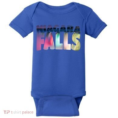 Niagara Falls Night Gift Canada Usa Typography Souvenir Baby Bodysuit