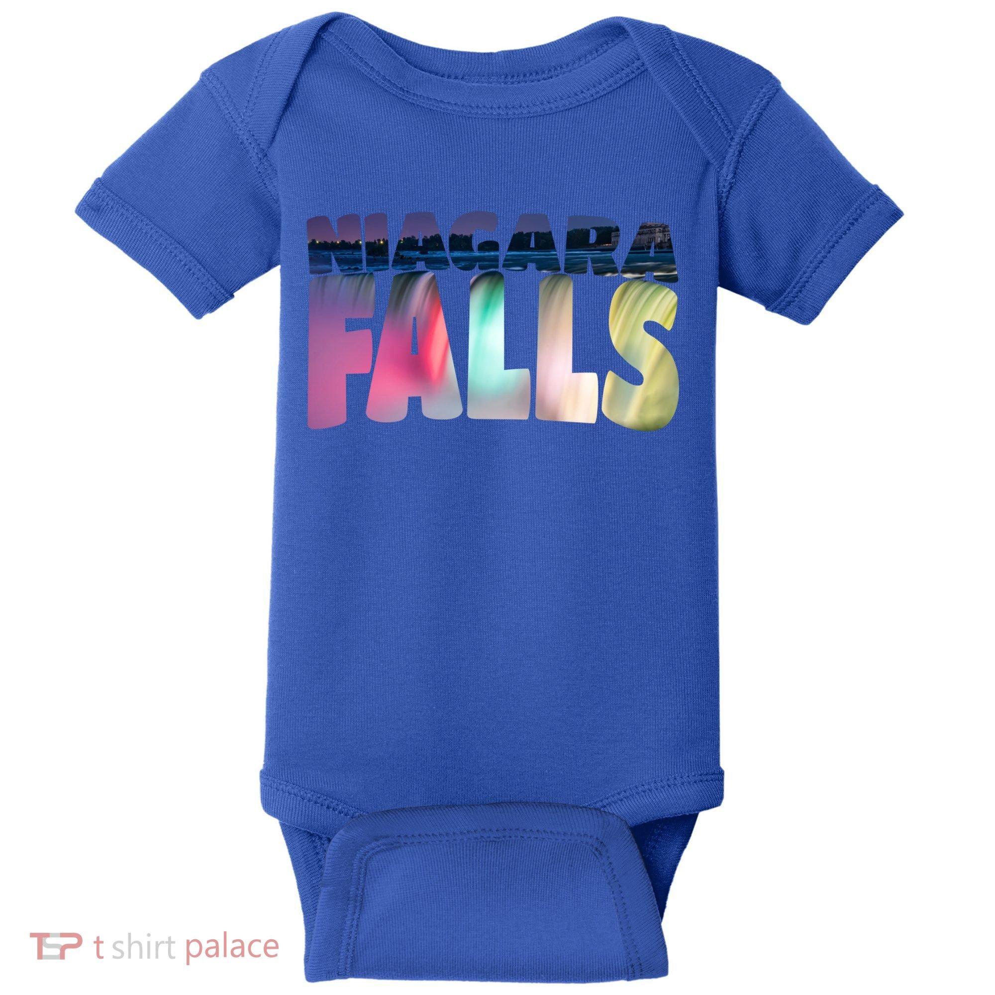 Niagara Falls Night Gift Canada Usa Typography Souvenir Baby Bodysuit