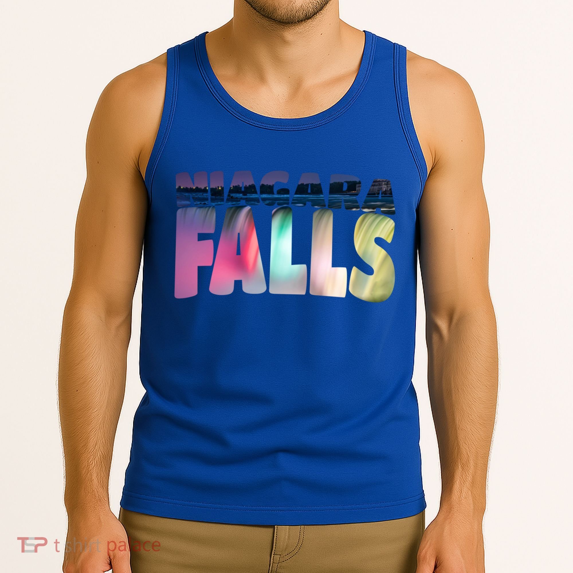Niagara Falls Night Gift Canada Usa Typography Souvenir Tank Top
