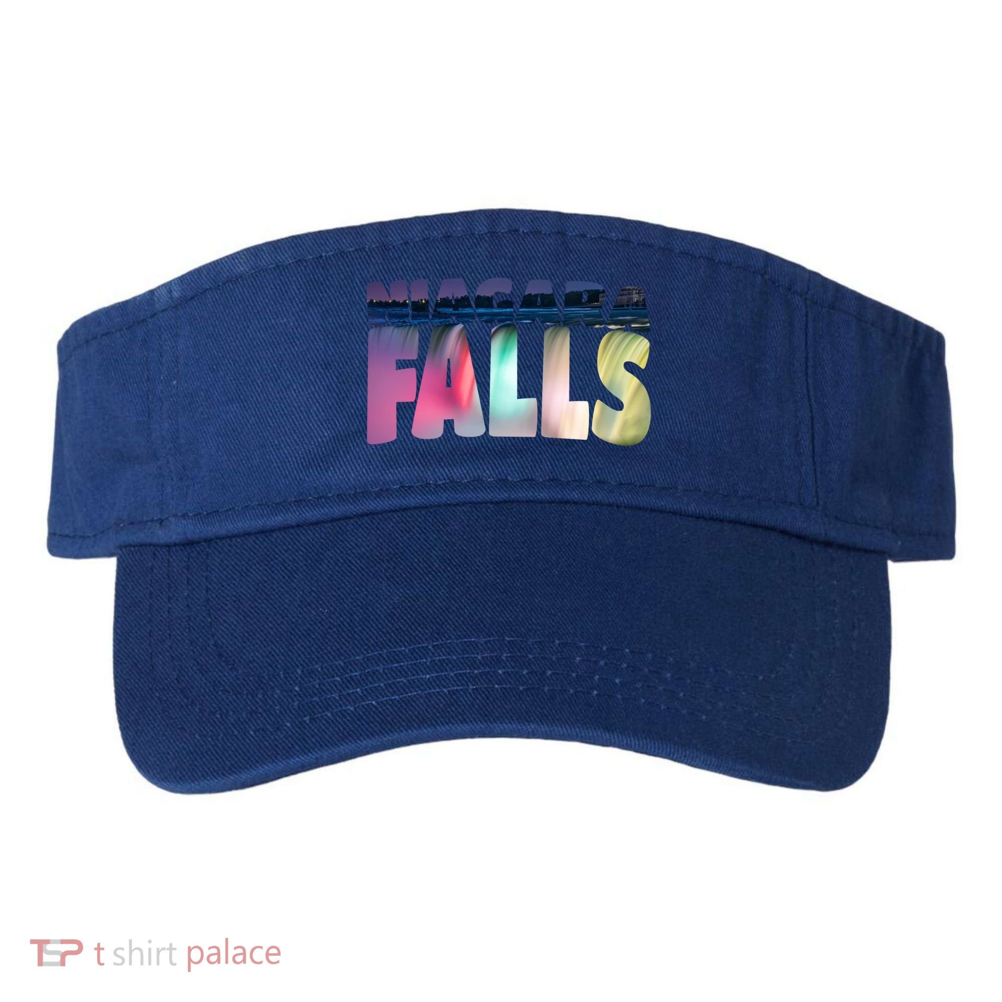 Niagara Falls Night Gift Canada Usa Typography Souvenir Visor