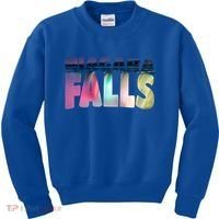 Niagara Falls Night Gift Canada Usa Typography Souvenir Kids Sweatshirt thumb 0
