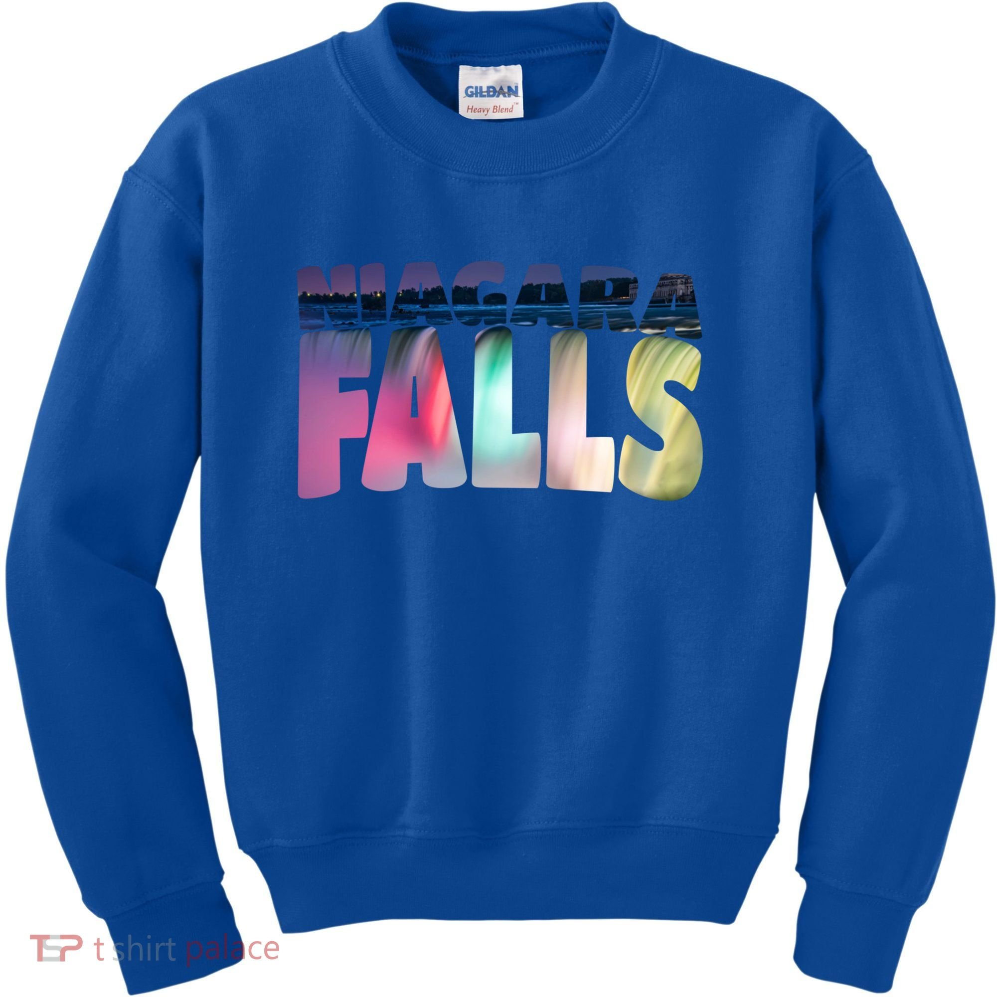 Niagara Falls Night Gift Canada Usa Typography Souvenir Kids Sweatshirt