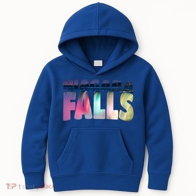 Niagara Falls Night Gift Canada Usa Typography Souvenir Kids Hoodie