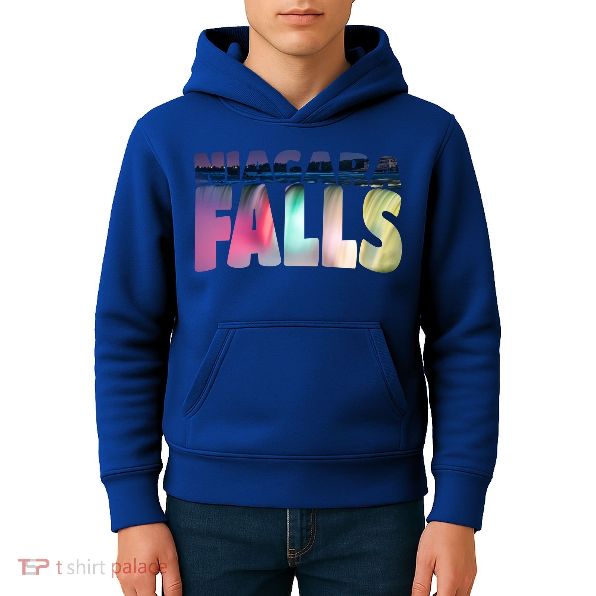 Niagara Falls Night Gift Canada Usa Typography Souvenir Kids Hoodie