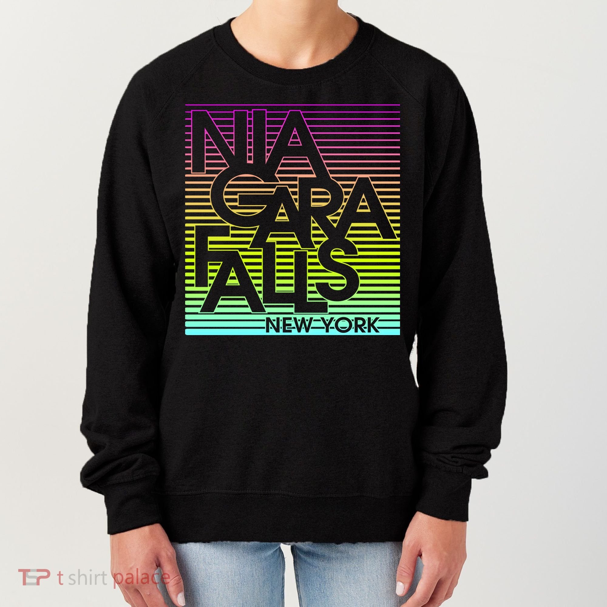 Niagara Falls New York Neon Women's Sweatshirt