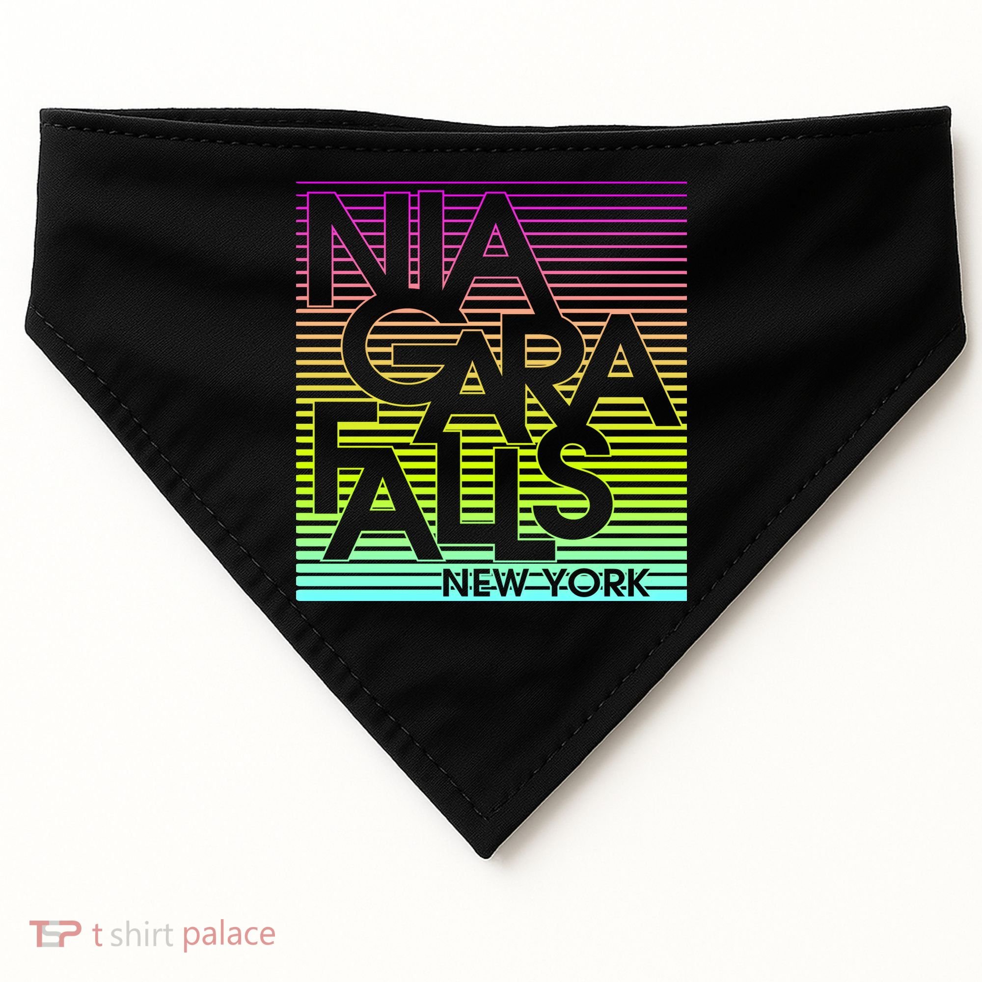 Niagara Falls New York Neon USA-Made Doggie Bandana