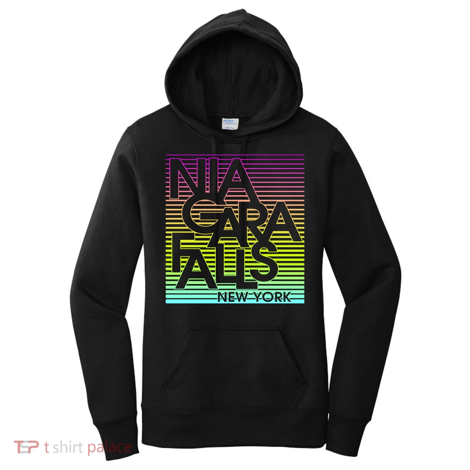 Niagara Falls New York Neon Women's Hoodie