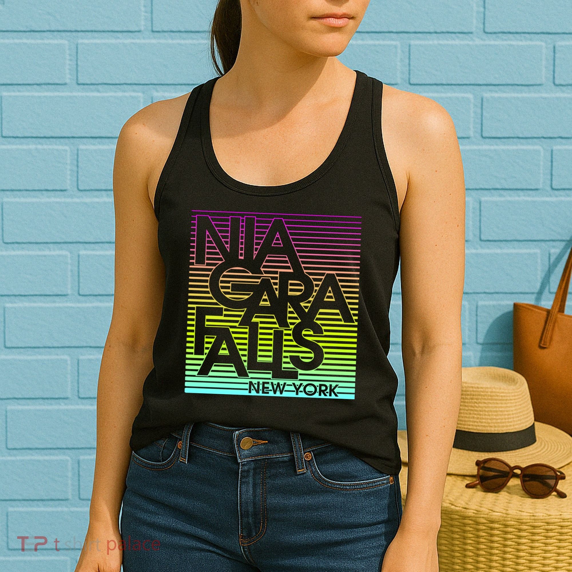 Niagara Falls New York Neon Women's Tank Top