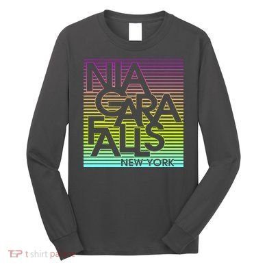 Niagara Falls New York Neon Long Sleeve Shirt