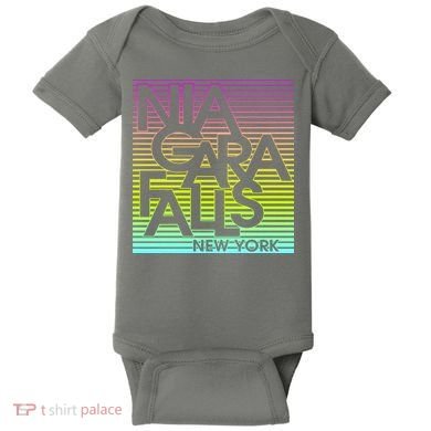 Niagara Falls New York Neon Baby Bodysuit
