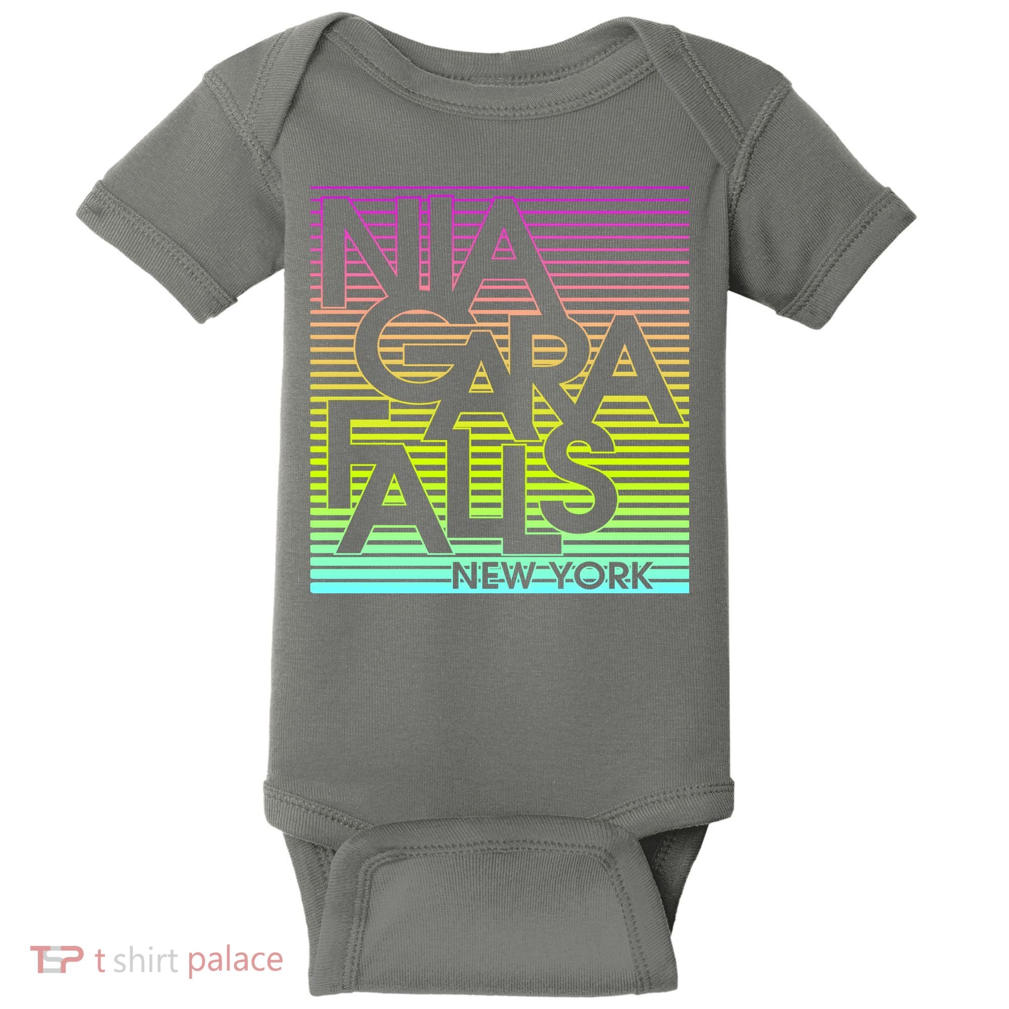 Niagara Falls New York Neon Baby Bodysuit