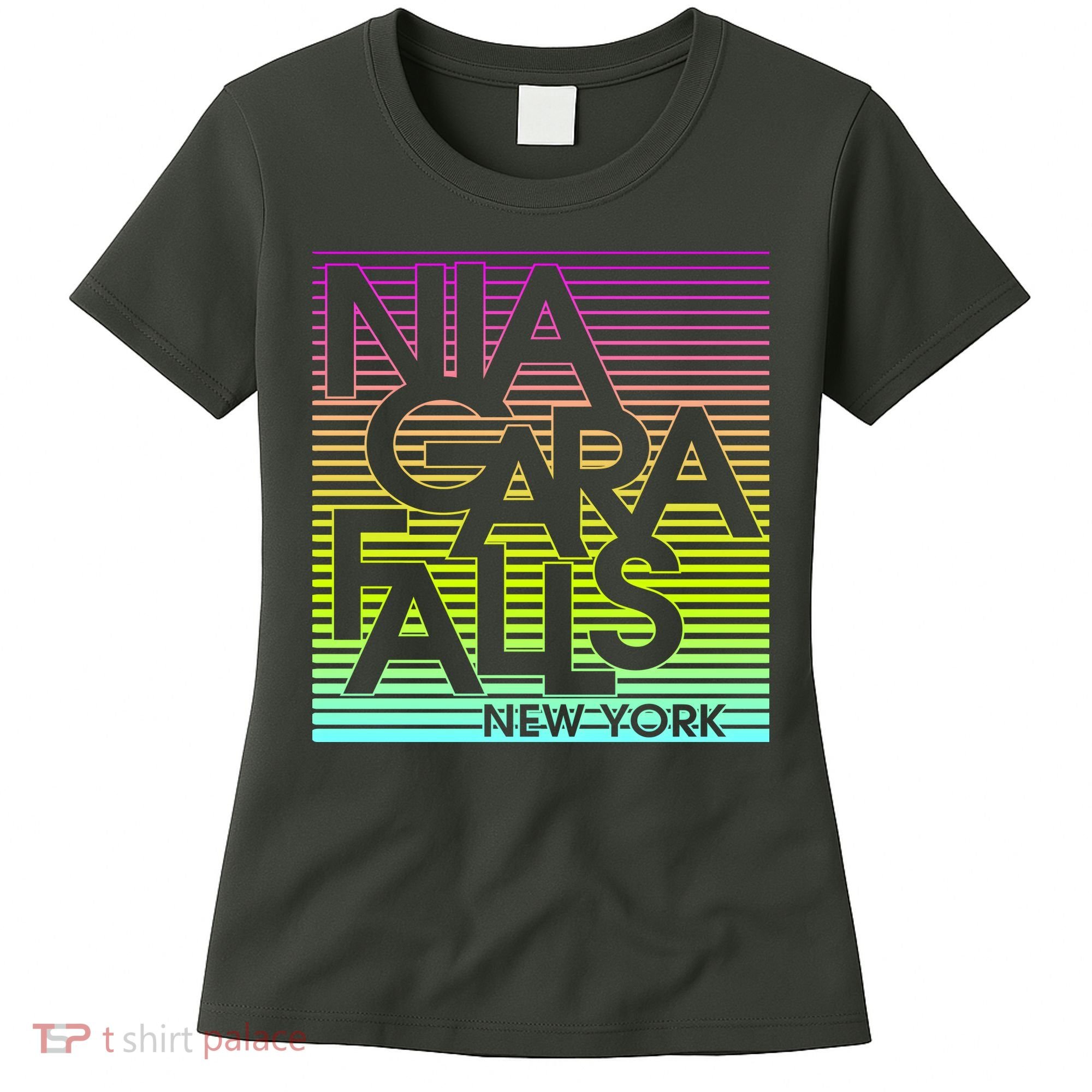Niagara Falls New York Neon Women's T-Shirt
